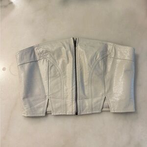 Off-White Cream Zip-Up Bustier